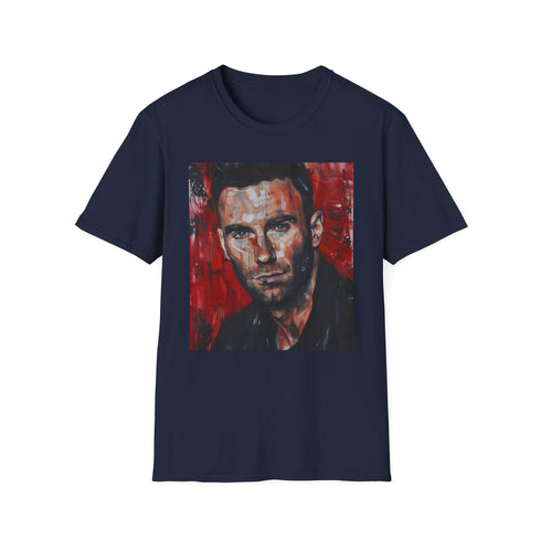 Maroon 5 portrait tee on charcoal cotton, crew neck regular fit.