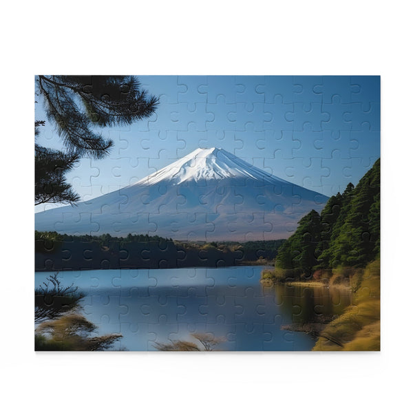 Vibrant Fuji Summit jigsaw puzzle with intricate details and vibrant colors.