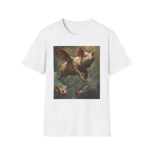 Surreal Flight Charcoal Cotton Crew Neck T-Shirt - Men's/Women's Regular Fit