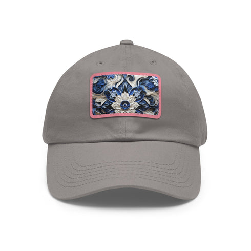Midnight Cerulean Porcelain Baseball Cap in White with Rectangle Patch