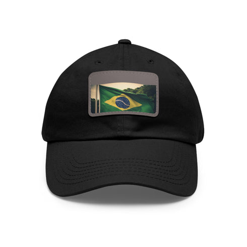 Brasilian Pride Flag Cap with Rectangle Shape and Light Brown Patch