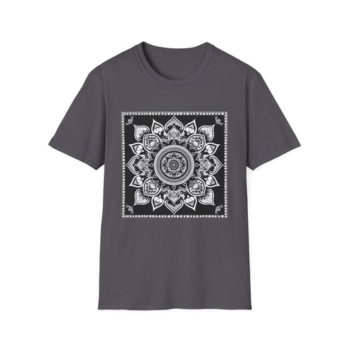 Charcoal Mandala Print T-Shirt: Find Inner Peace in Style