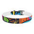 Neon graffiti dog collar, M size, black onyx, urban style.