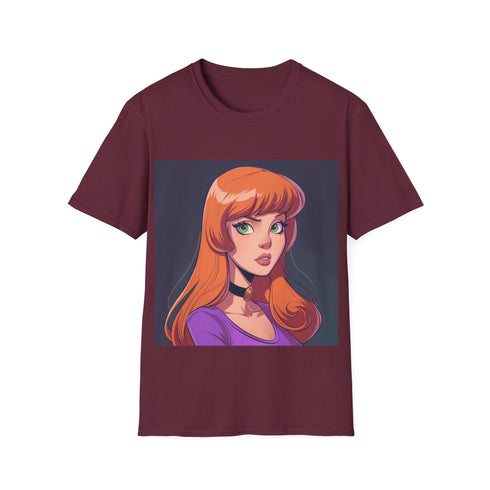 Sleuth-inspired charcoal tee with Daphne Scooby-Doo design.