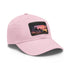 Miami Sunset Horizon Baseball Cap in white with light brown rectangle patch.