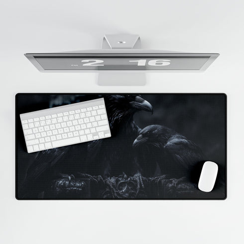Gothic Throne with Ravens — XL & XXL Desk Mat — Product Detail View 5