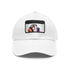 White Basset Hound baseball cap with light brown patch.