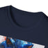 Charcoal crew neck t-shirt with vibrant Sonic watercolor design