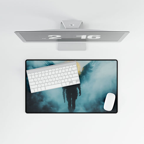 Cyberpunk Angel Walking through Fog Gaming XXL Extended Desk Mat