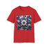 Porcelain Blue Blossom Tee in Charcoal, Crew Neck Regular Fit Shirt