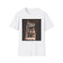 Charcoal crew neck cotton T-shirt with Petra-inspired design and regular fit