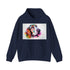 Snuggle-Love Basset Watercolor Hoodie in Navy, Size S.