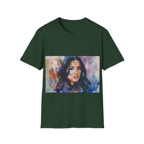 Kim Kardashian watercolor tee in charcoal, regular fit summer t-shirt.