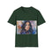 Charcoal cotton t-shirt with watercolor design and regular crew neck fit