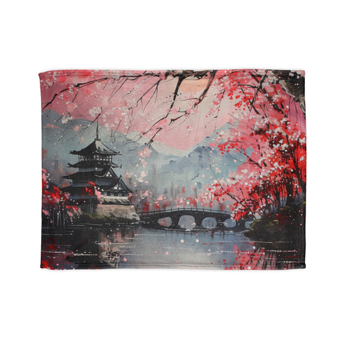 Sakura Blossoms Blanket: Spring Cherry Blossoms in Full Bloom