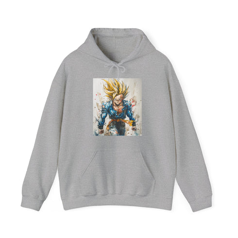 Navy Super Saiyan Fury Hoodie, Dragon Ball Z Trunks Character Design