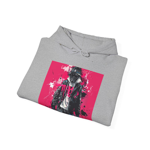 Urban Remix navy hoodie with streetwear typography design.