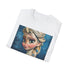 Charcoal T-shirt featuring vibrant Elsa painting with soft cotton crew neck design