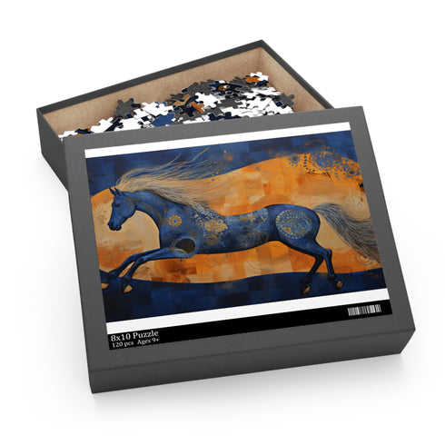 Abstract horse texture puzzle 120 pieces, 10x8 inches for art lovers.