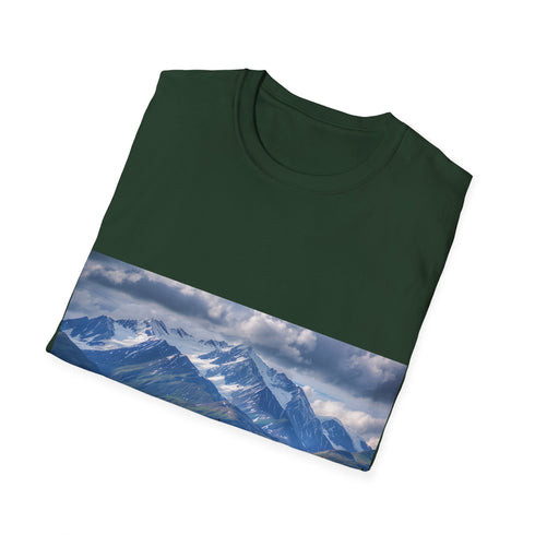 Alaska Adventure Watercolor Tee in Charcoal, Regular Fit, Crew Neck.