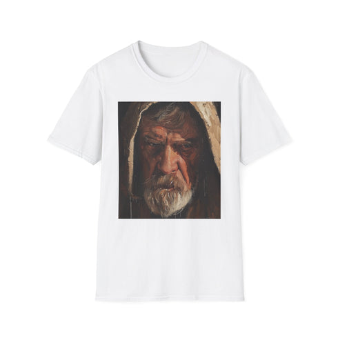 Charcoal Obi-Wan Kenobi T-shirt with vibrant Jedi Master painting