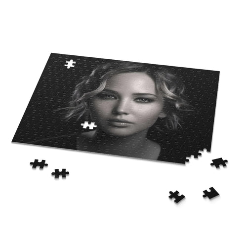 Jennifer Lawrence jigsaw puzzle 10" x 8" featuring captivating portrait.