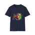 Vibrant neon Tom Hanks charcoal cotton t-shirt with crew neck design