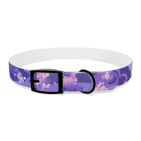 Lavender Fields Dog Collar featuring calming lavender blooms for stylish pets.