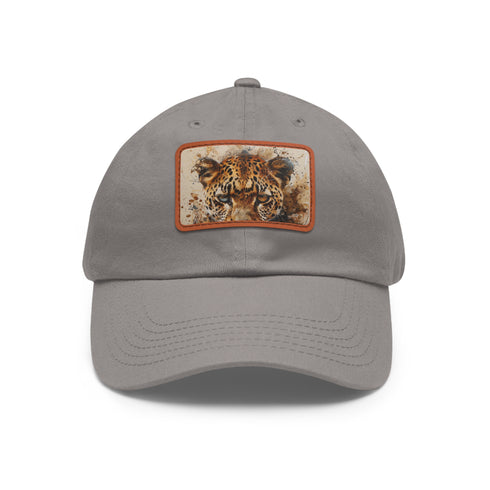 Wildlife Cheetah Snapback Cap in White with Light Brown patch