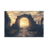 Portal Opening above Ancient Ruins Stretched Canvas Wall Art