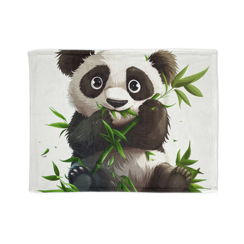 Soft bamboo picnic blanket featuring adorable panda design.