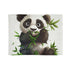 Soft bamboo picnic blanket featuring adorable panda design.