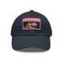 Dino Dreams Watercolor Neon Baseball Cap - White Rectangle Hat Vegan