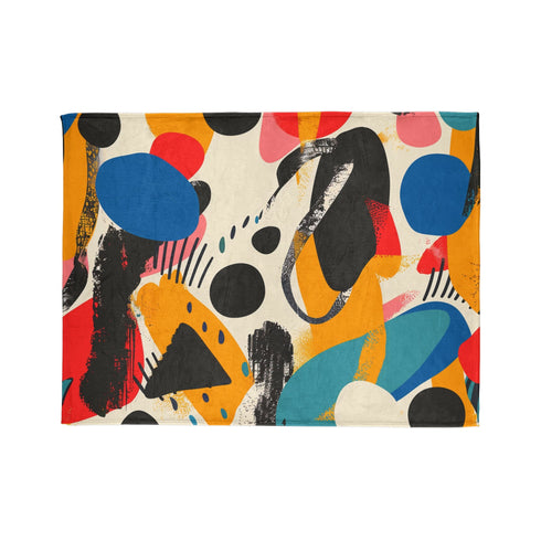 Bright colorful abstract design 30'' x 40'' blanket for Mother's Day home resting.