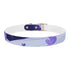 Stylish lavender dog collar with soothing flower pattern.
