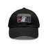 French flag baseball cap in white with light brown rectangle patch.