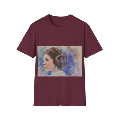 Princess Leia Watercolor Tee, Galactic Glamour, Charcoal T-shirt, Star Wars Fan