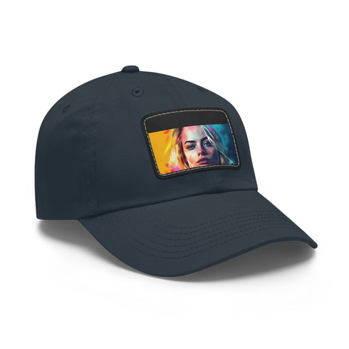 Neon Dream Margot Cap in White with Light Brown Patch, Unisex Vegan Hat