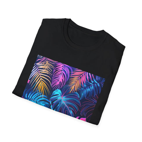 Colorful jungle themed neon t-shirt for men and women.