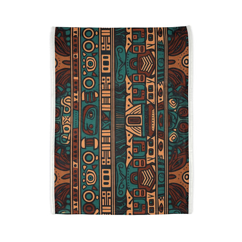 Bohemian Aztec Geometric Plush Fleece Throw Blanket – Prints With Passion (View 4)