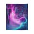 Data Ghost Drifting through Abandoned Plush Fleece Throw Blanket