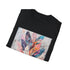 Charcoal bohemian feather graphic t-shirt with soft cotton crew neck design