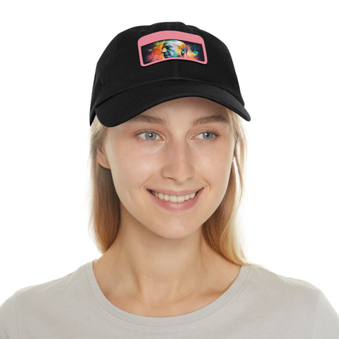 Neon watercolor Jeff Bezos cap - bold, vibrant unisex accessory.