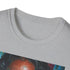 Charcoal Alicia Keys portrait tee with soft brushstrokes and warm colors.