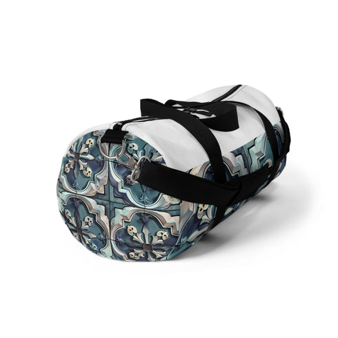 Artisan Tile Duffel Bag with seamless pattern for modern travelers.