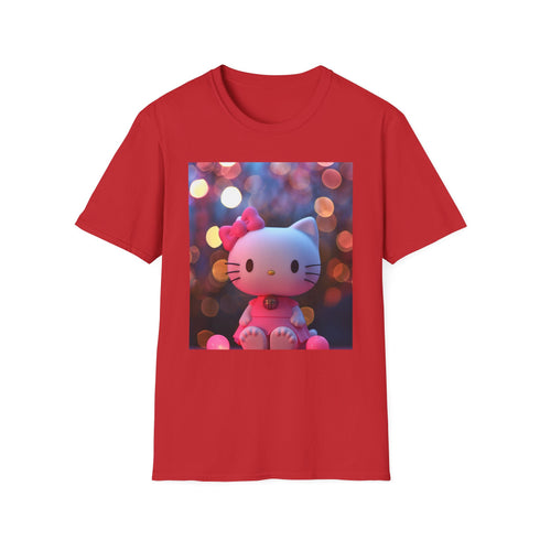 Charcoal cotton T-shirt with playful Hello Kitty enchanted forest design