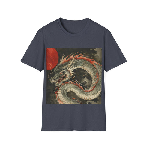 Japanese Dragon TShirt in Charcoal, Small - Fierce & Captivating Design