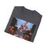 Charcoal crew neck cotton T-shirt with colorful Disney Castle print