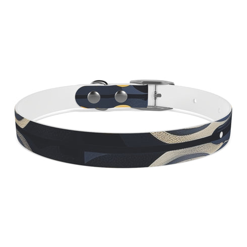 Stylish black onyx artisan tile dog collar for medium dogs.