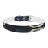 Stylish black onyx artisan tile dog collar for medium dogs.